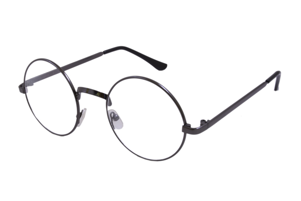 Ochelari de soare cu lentile transparente, Harry Potter, Rotund, John Lennon Negru