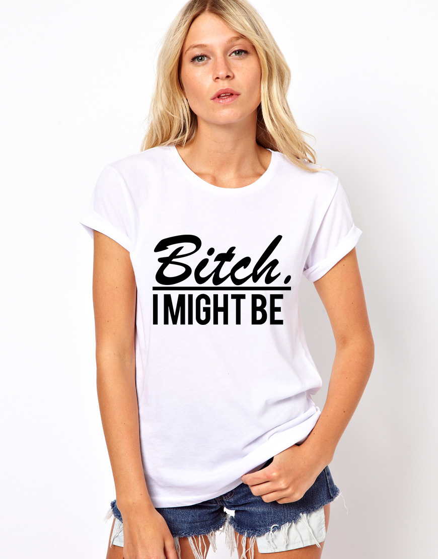 Tricou dama alb - Bitch