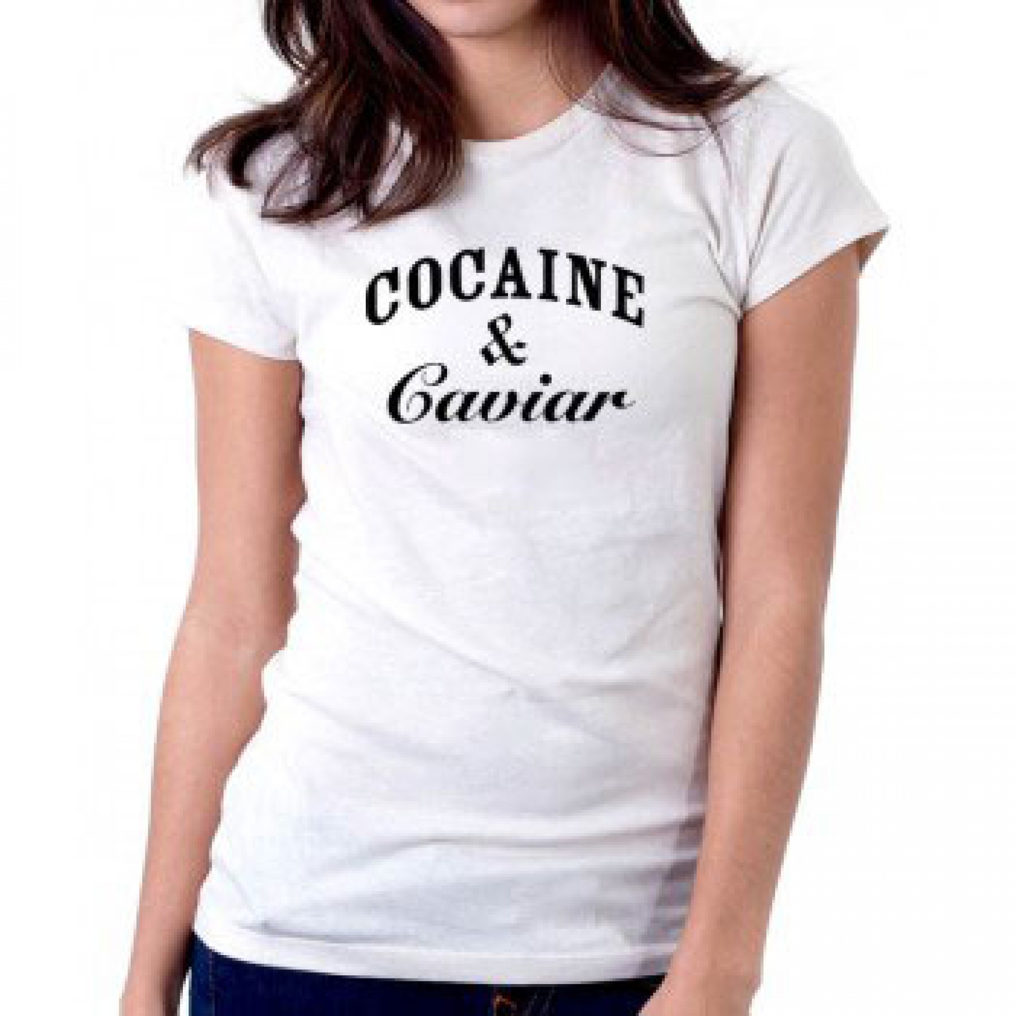 Tricou dama alb - Cocaine &amp