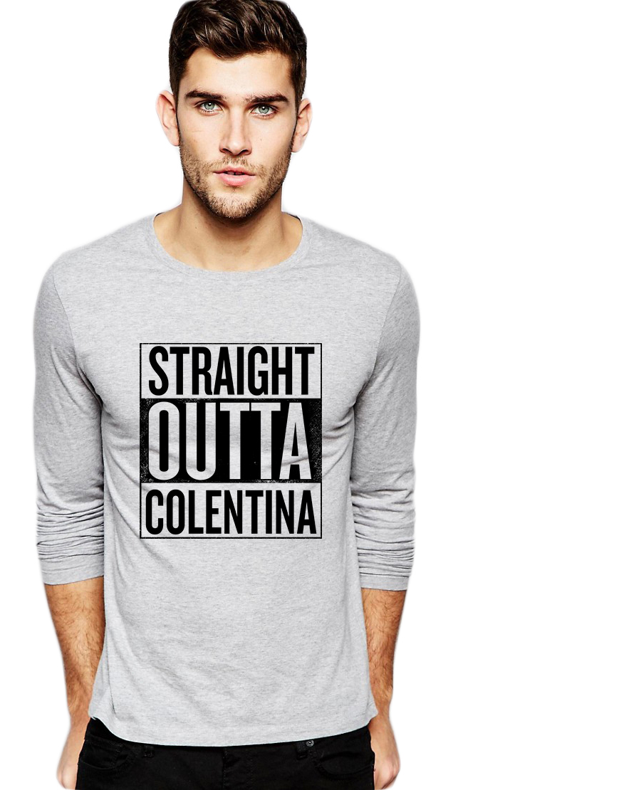 Bluza barbati gri cu text negru - Straight Outta Colentina