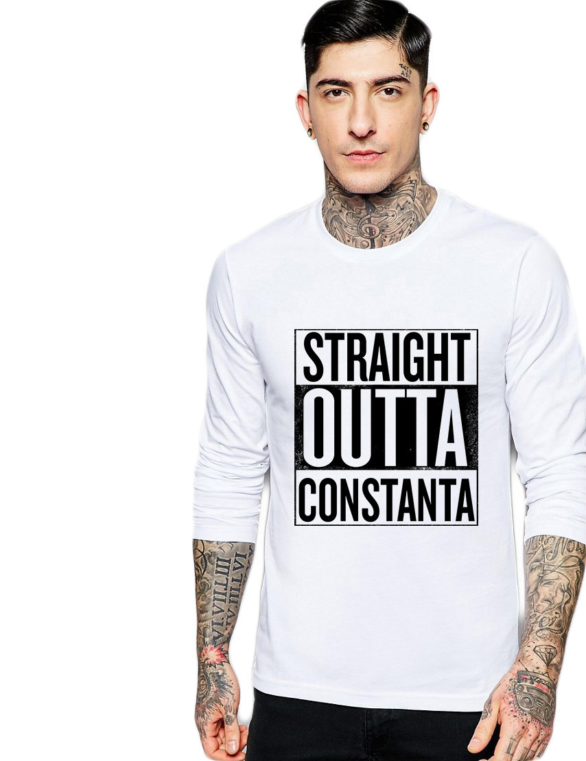 Bluza barbati alba - Straight Outta Constanta