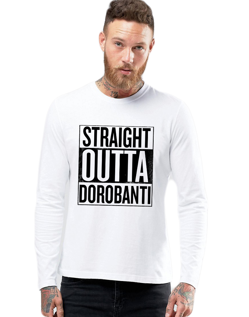 Bluza barbati alba - Straight Outta Dorobanti