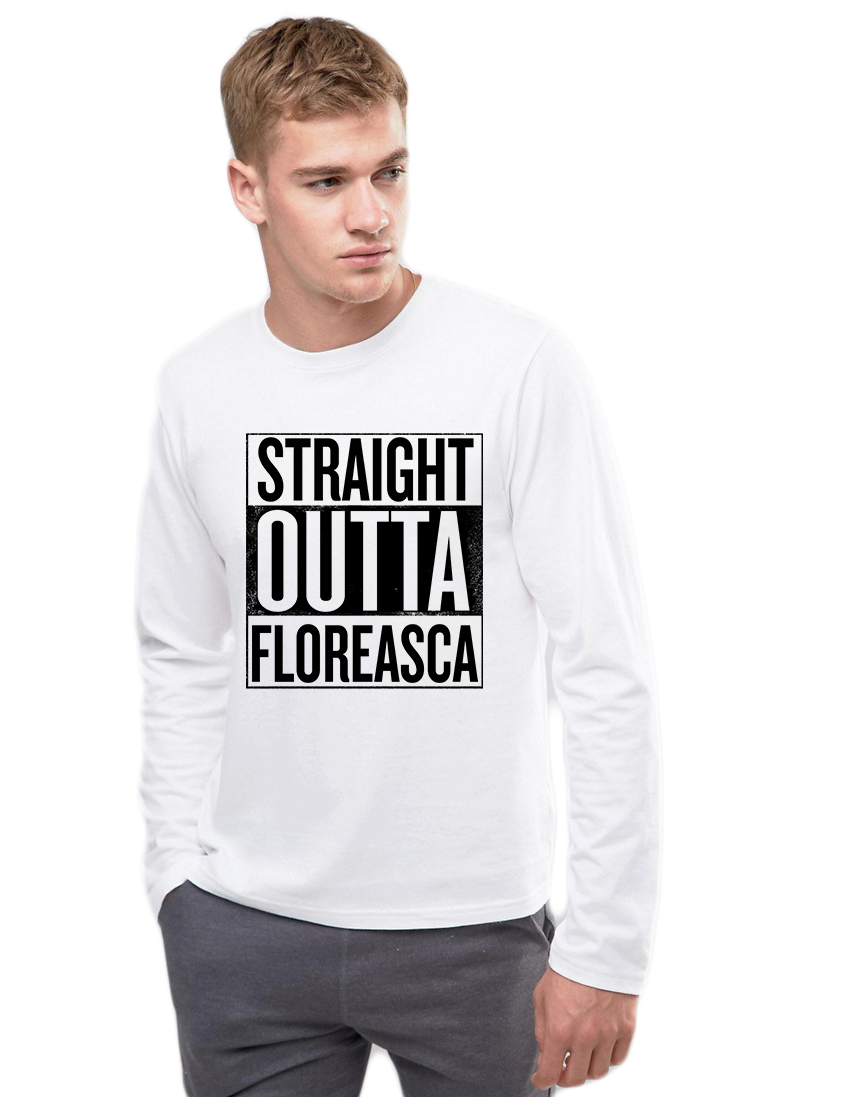 Bluza barbati alba - Straight Outta Floreasca