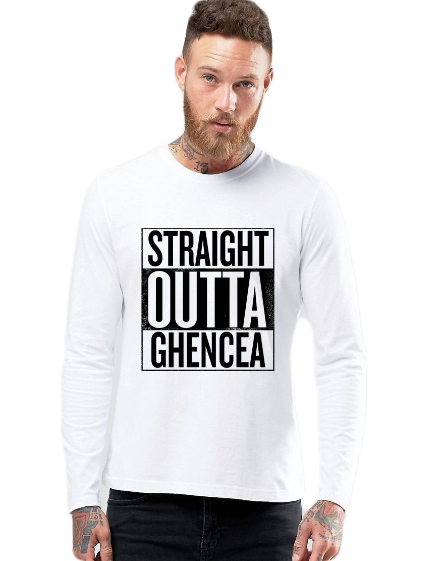 Bluza barbati alba - Straight Outta Ghencea