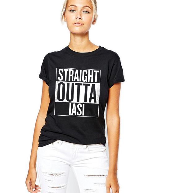 Tricou dama negru - Straight Outta Iasi