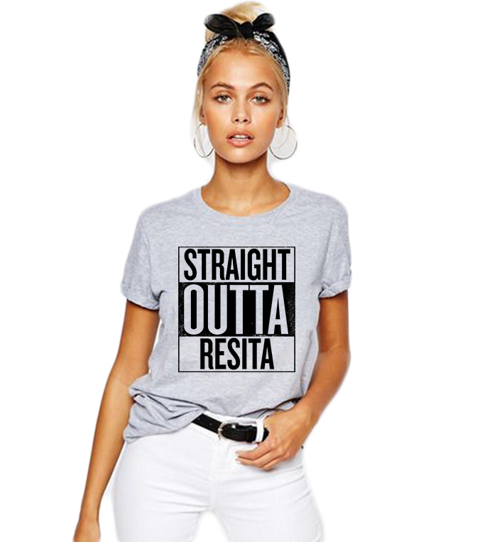 Tricou dama gri - Straight Outta Resita