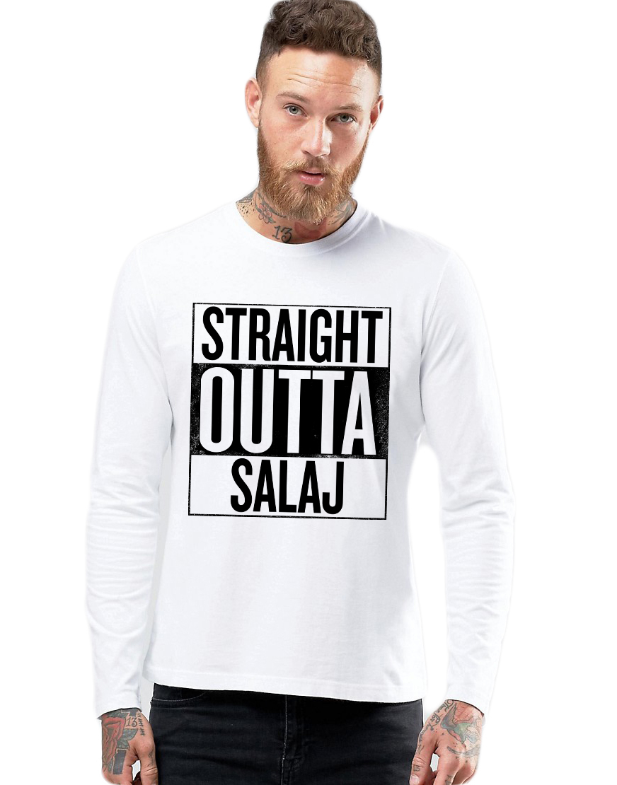 Bluza barbati alba - Straight Outta Salaj
