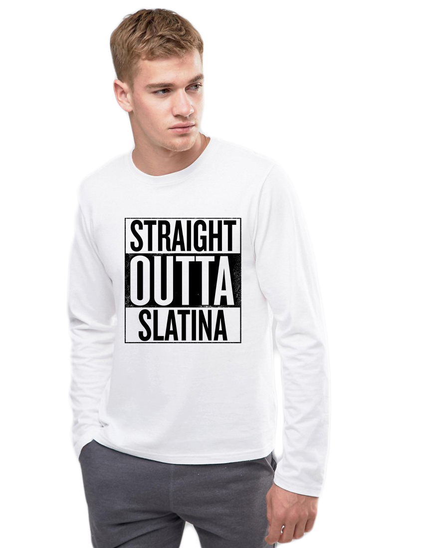 Bluza barbati alba - Straight Outta Slatina