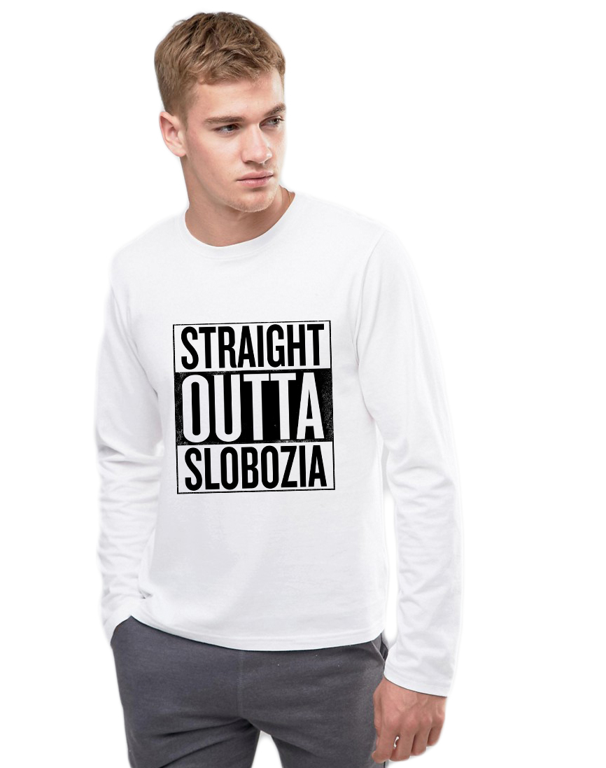 Bluza barbati alba - Straight Outta Slobozia