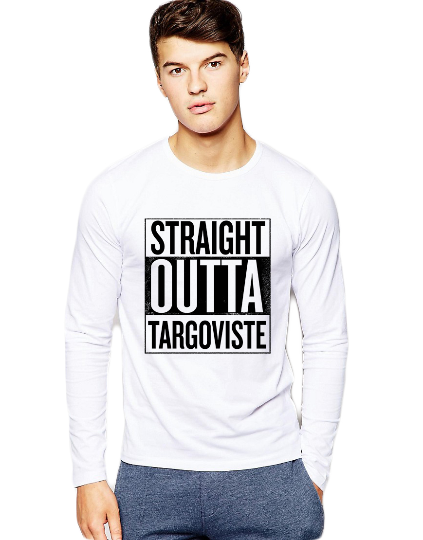 Bluza barbati alba - Straight Outta Targoviste