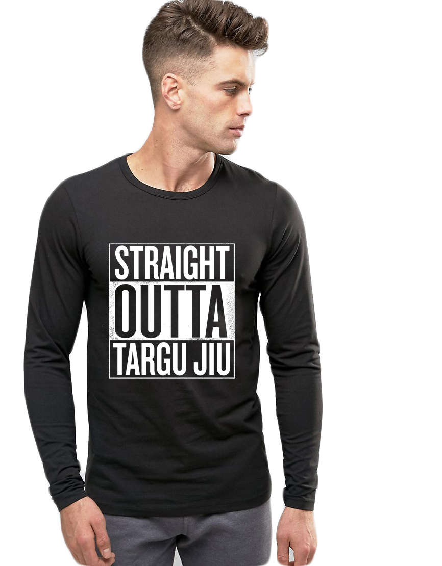 Bluza barbati neagra - Straight Outta Targu Jiu - CATEGORIE