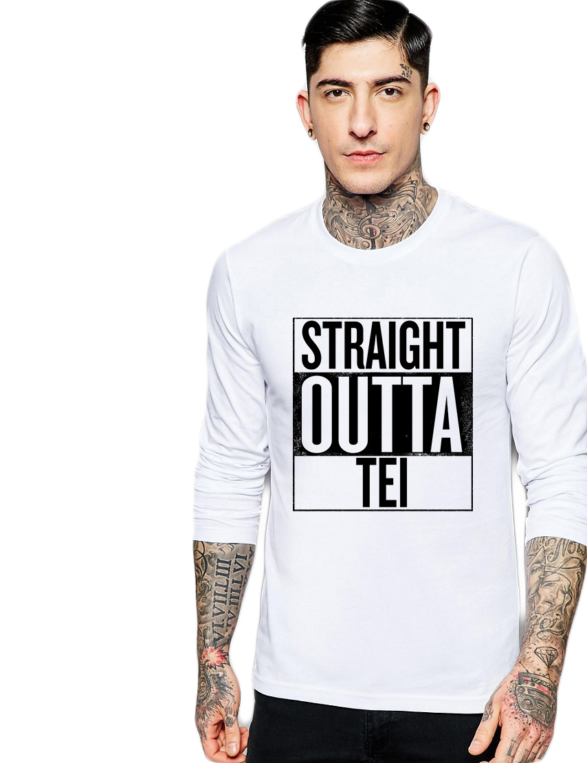 Bluza barbati alba - Straight Outta Tei