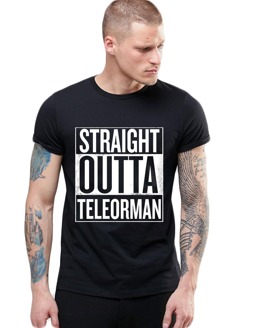 Tricou negru barbati - Straight Outta Teleorman