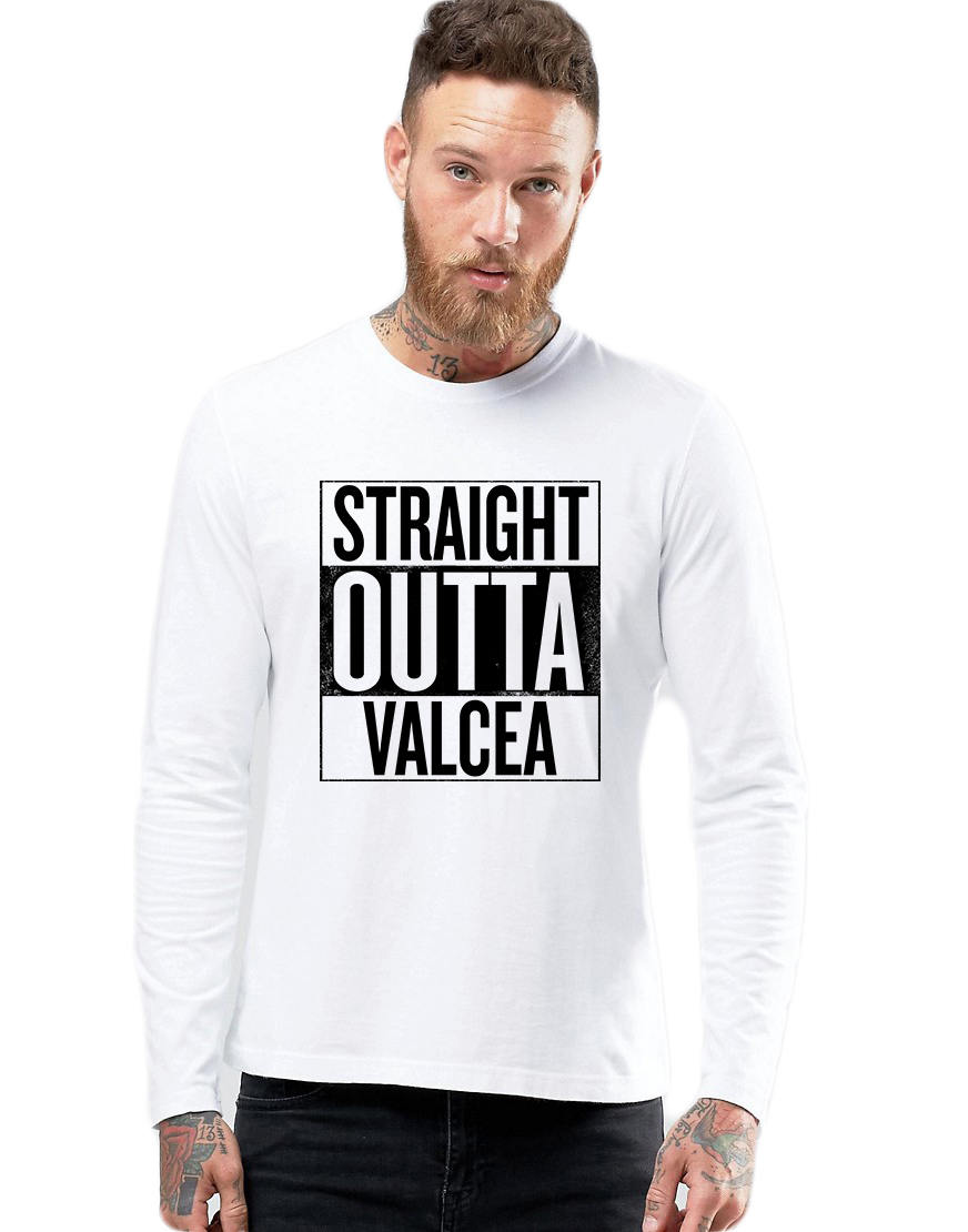 Bluza barbati alba - Straight Outta Valcea