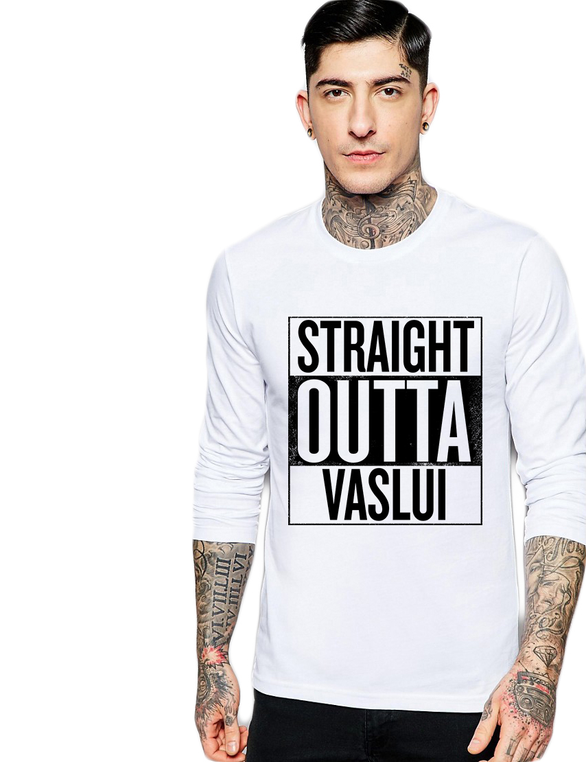 Bluza barbati alba - Straight Outta Vaslui