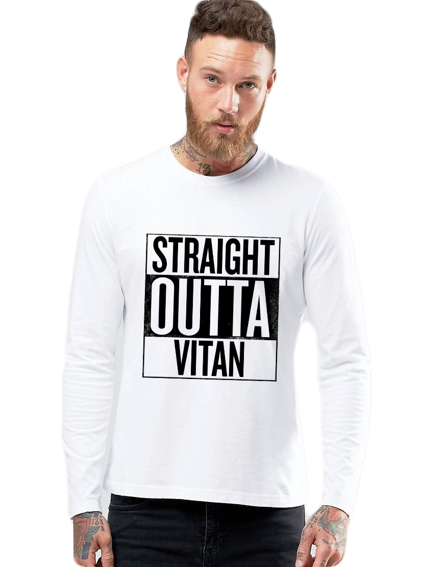 Bluza barbati alba - Straight Outta Vitan