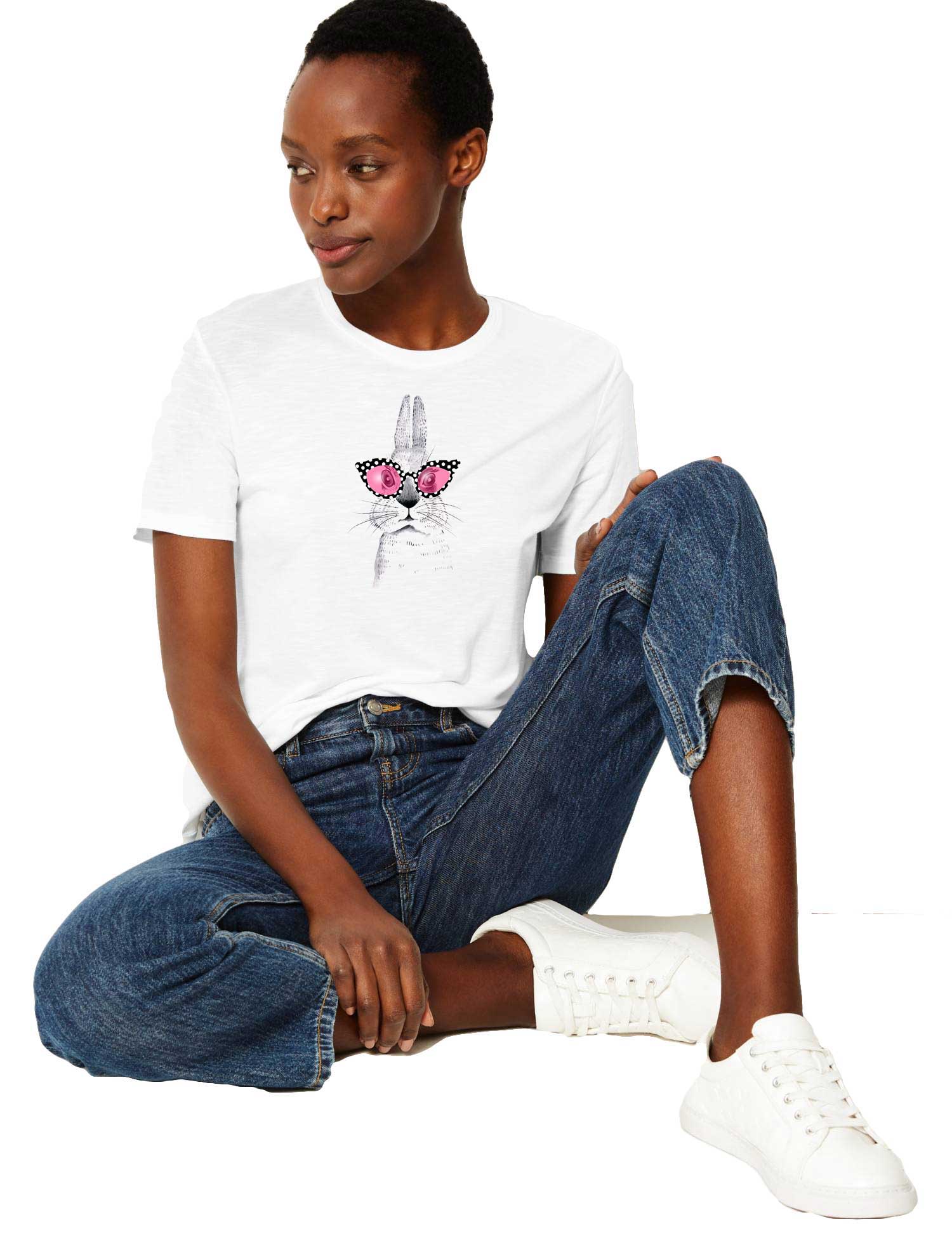 Tricou dama alb - Bunny Fashion