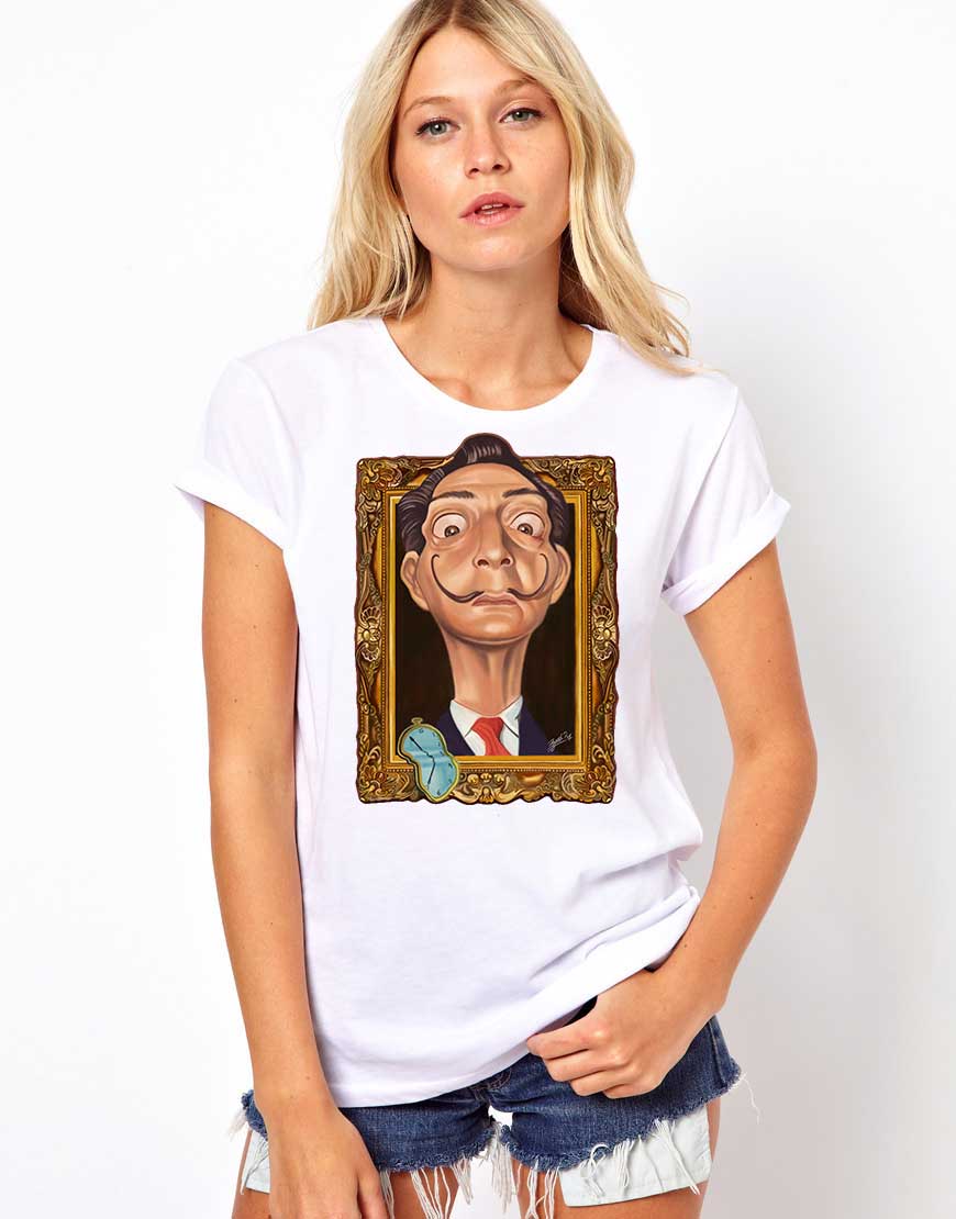 Tricou dama alb - Dali - Frame