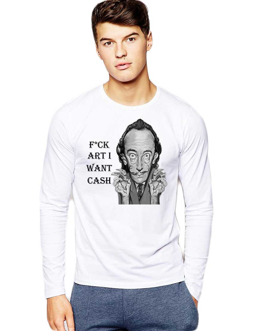 Bluza barbati alba - Dali - I want CASH