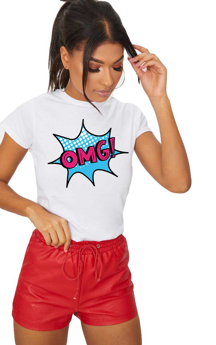 Tricou dama alb - OMG