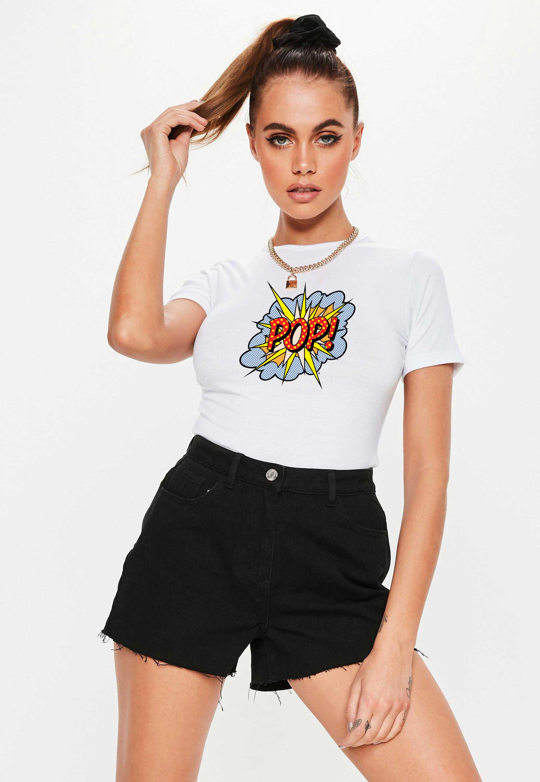 Tricou dama alb - POP